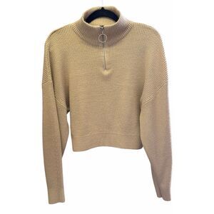 H&M Divided Tan Quarter zip Sweater